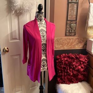 Size Medium Kim Rogers Fuchsia Pink Cardigan